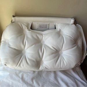 Maison Margiela Glam Slam bag size Medium in white lamb skin